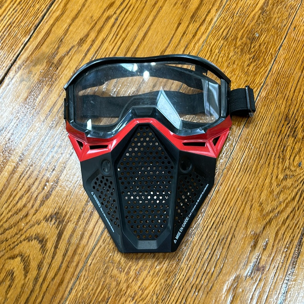 Nerf Rivalmask.  Good used condition . Black and red, adjustable strap.